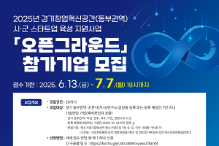 Recruitment for Participating Companies in the 2025 Eastern Gyeonggi Startup Innovation Space Open Ground (~July 7)