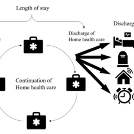 Contributing factors to the length of stay and discharge destination of home health care patients: 10-year electronic health record analysis using the Donabedian model