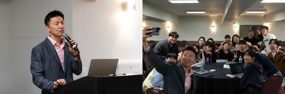 Cho Sungmoon's lecture (left), Q&A session filled with enthusiasm (right)