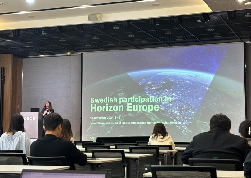 Wanselius during her presentation on Swedish participation in Horizon Europe