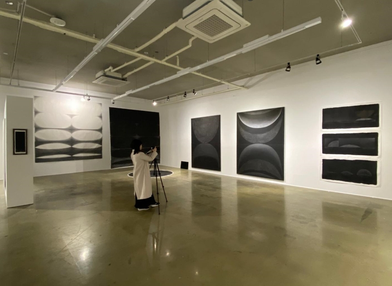 Yaejee Suh (Department of Oriental Painting) at her Graduation Exhibition