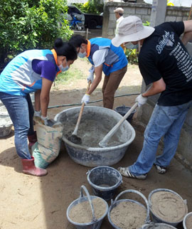 Mixing cement