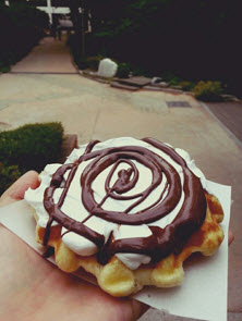 My last chocolate and whip cream waffle