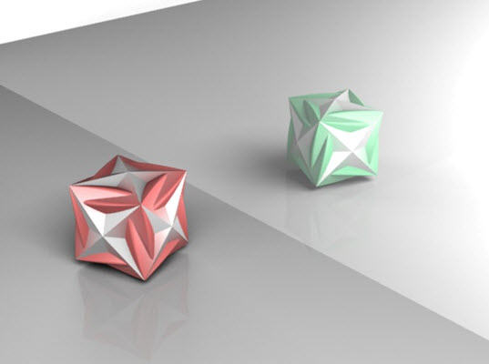 [Figure 1] Schematic geometry of a chiral gold nanoparticle and its mirror-image twin synthesized with chiral peptide additives.